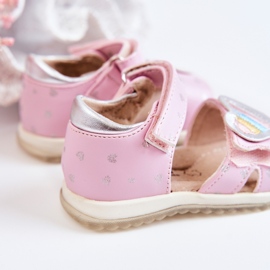 S.Barski Sandalias Infantiles De Piel Con Corazón Rosa Elianna rosado plata 6