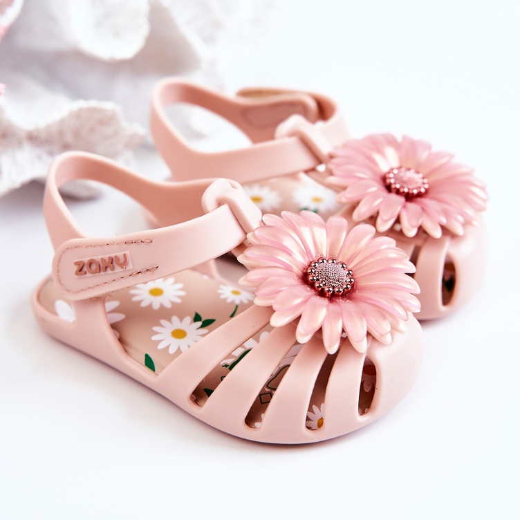 Sandalias Infantiles Con Velcro Fragante ZAXY JJ385032 Rosa Claro 2