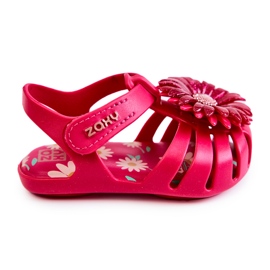 Sandalias Infantiles Con Velcro Fragante ZAXY JJ385030 Rosa oscuro rosado 2