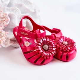 Sandalias Infantiles Con Velcro Fragante ZAXY JJ385030 Rosa oscuro rosado 3
