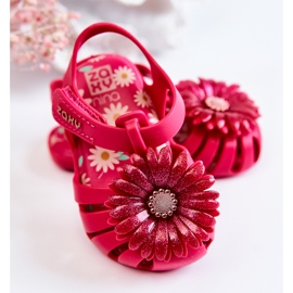 Sandalias Infantiles Con Velcro Fragante ZAXY JJ385030 Rosa oscuro rosado 7