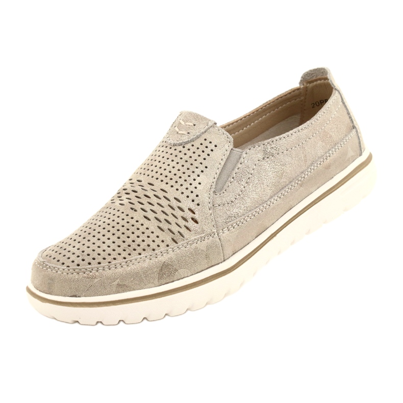 Zapatos deportivos cómodos en la plataforma Jezzi 20PB08-1653 beige dorado 4