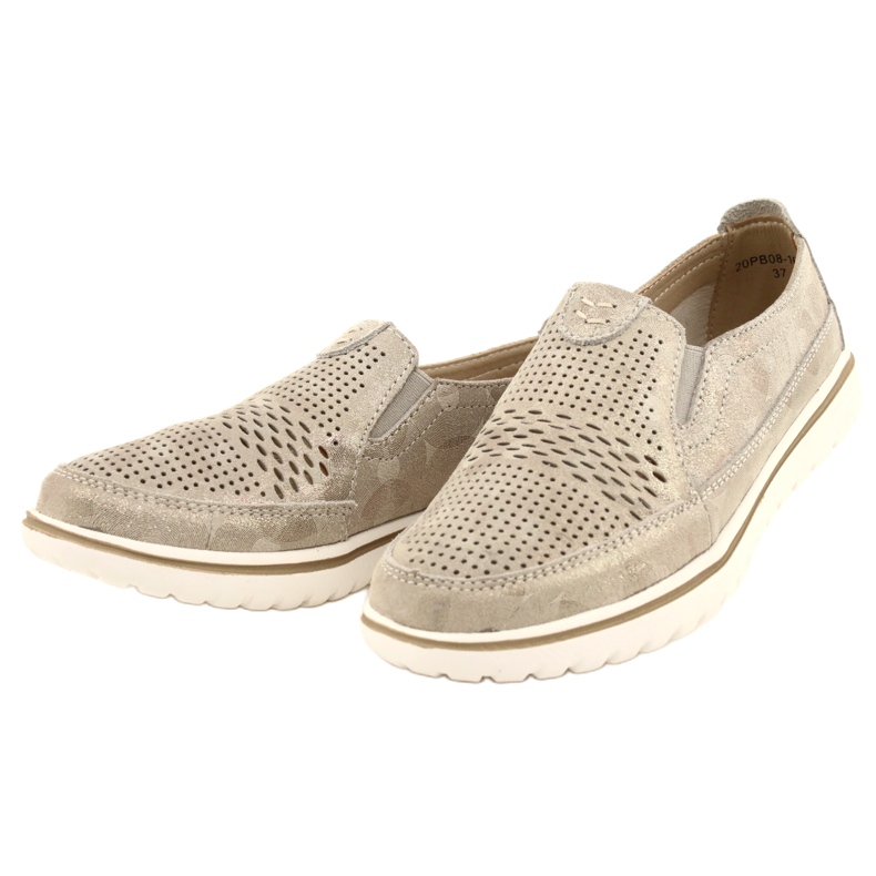 Zapatos deportivos cómodos en la plataforma Jezzi 20PB08-1653 beige dorado 3