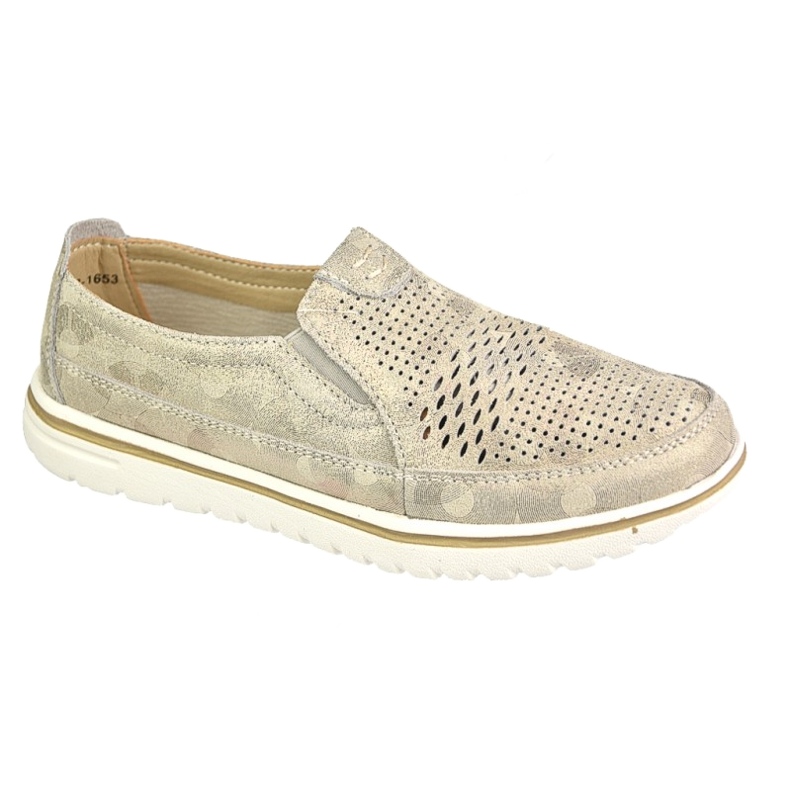 Zapatos deportivos cómodos en la plataforma Jezzi 20PB08-1653 beige dorado 1