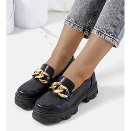 Mocasines negros con cadena Fouzia 1