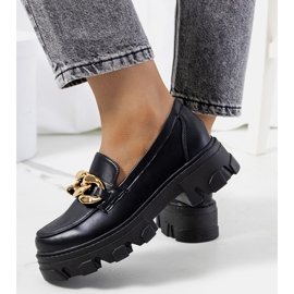 Mocasines negros con cadena Fouzia 2
