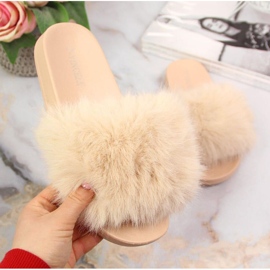 Vinceza W JAN97B zapatillas peludos beige 1