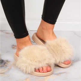 Vinceza W JAN97B zapatillas peludos beige 4