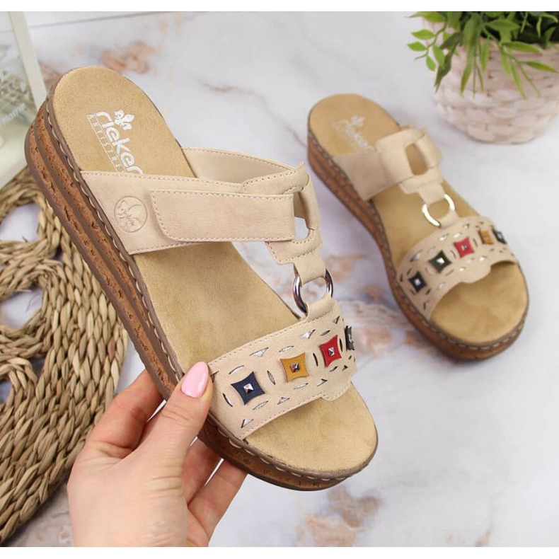 Zapatillas cuña Rieker W RKR517 beige 1