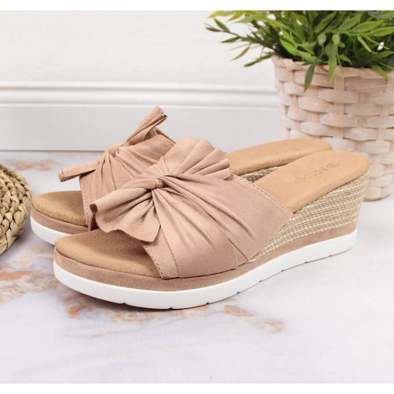 Zapatillas cuña Potocki W WOL71B beige 2