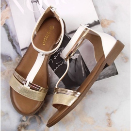 Sandalias romanas Potocki W WOL73B blanco dorado 3