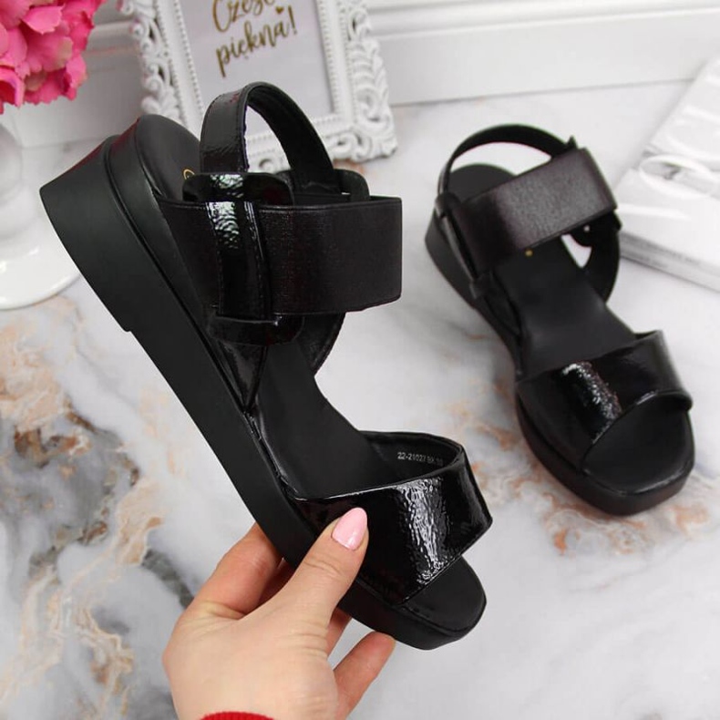 Sandalias cuña Potocki W WOL75A negro 1