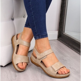 Sandalias velcro eVento W EVE223A beige 2