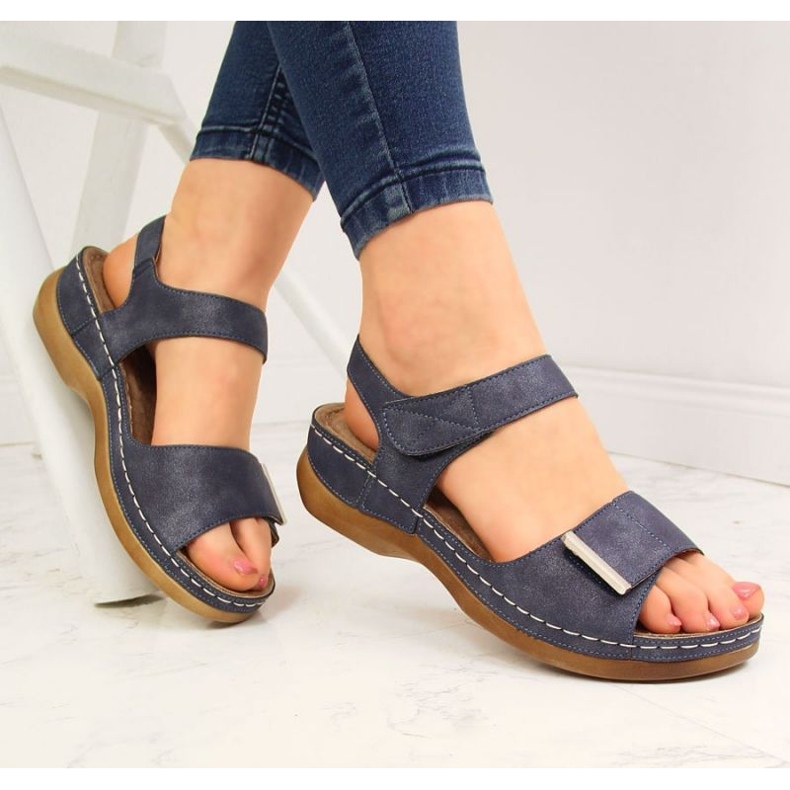 Sandalias velcros eVento W EVE223C azul marino 2