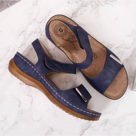 Sandalias velcros eVento W EVE223C azul marino 4