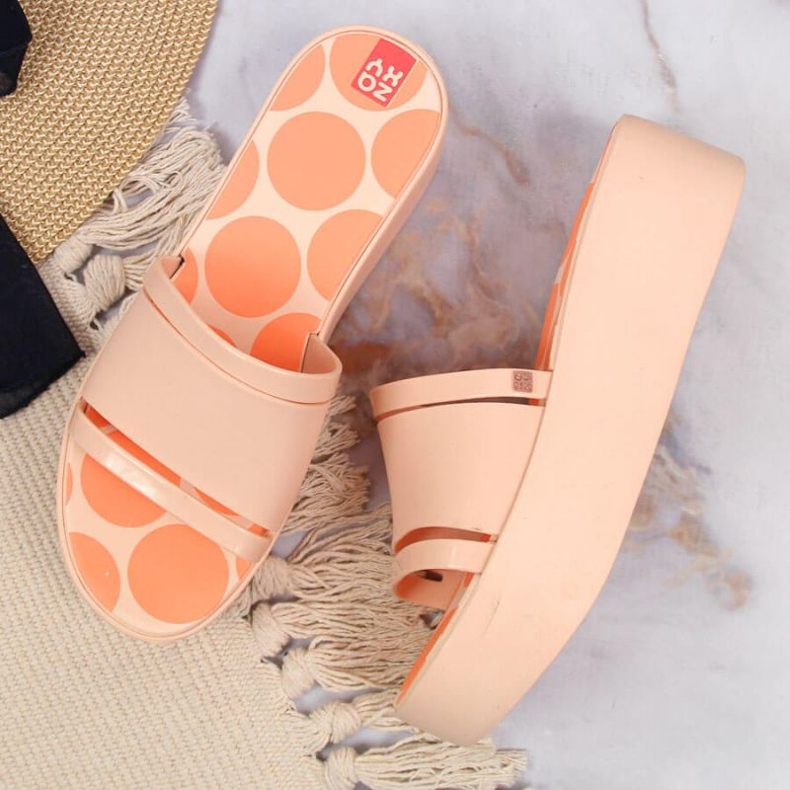 Zapatillas de goma en la plataforma Zaxy W INT1708A nude rosado 2