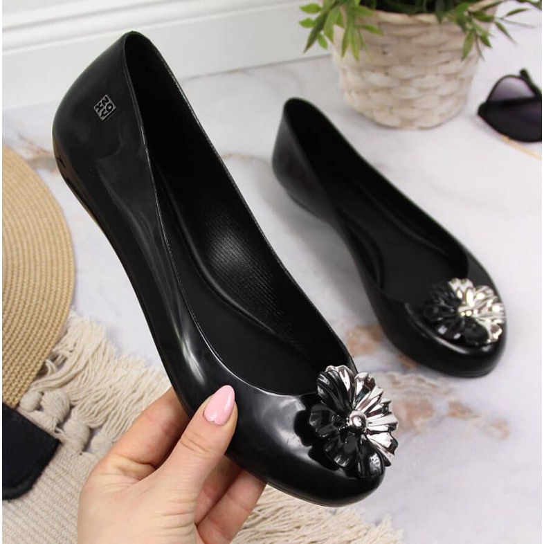 Bailarinas Meliski con flor Zaxy W INT1712 negro 1
