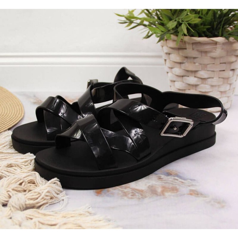 Zaxy W INT1714 sandalias de goma negro 2