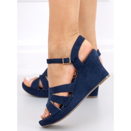 Sandalias cuña Nirali Navy azul marino 2