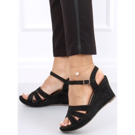 Sandalias cuña Nirali negras negro 4