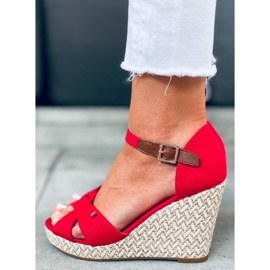 Sandalias cuña Lamis Rojas rojo 3