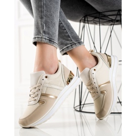 Sweet Shoes Zapatillas clásicas cómodas beige dorado 1