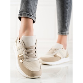 Sweet Shoes Zapatillas clásicas cómodas beige dorado 2