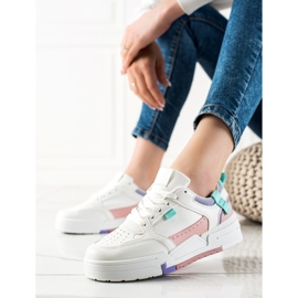 TRENDI Zapatillas de colores en la plataforma blanco violeta azul rosado 1