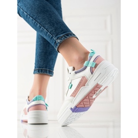 TRENDI Zapatillas de colores en la plataforma blanco violeta azul rosado 3