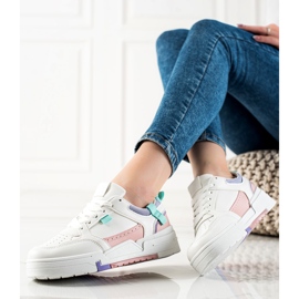 TRENDI Zapatillas de colores en la plataforma blanco violeta azul rosado 2