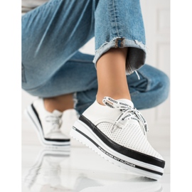 ARTIKER Zapatos de moda de cuero blanco negro 2