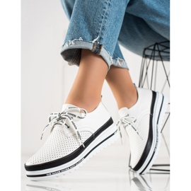 ARTIKER Zapatos de moda de cuero blanco negro 4
