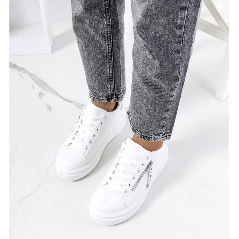 Deportivas de mujer Tamis blancas y plateadas blanco plata 1