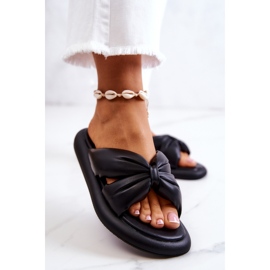 S.Barski Pantuflas De Mujer De Cuero Negras De Moda Savirra negro 4