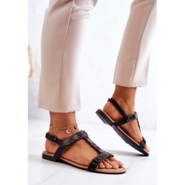 S.Barski Sandalias Mujer Con Strass Negro Julies 3
