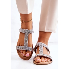 S.Barski Sandalias Mujer Con Strass Plata Julies 2