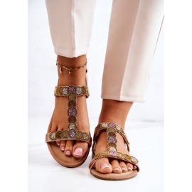S.Barski Sandalias Mujer Con Strass Oro Rosa Julies dorado 4
