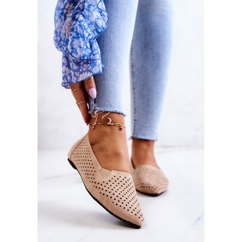 LU BOO Bailarinas Mujer Slip-On Caladas Beige Rosario 1