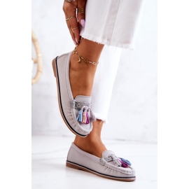 Mocasines Mujer Ante Flecos Gris Laressa 3