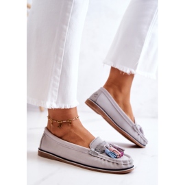 Mocasines Mujer Ante Flecos Gris Laressa 5