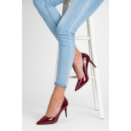 Comer Tacones lacados burdeos rojo 2