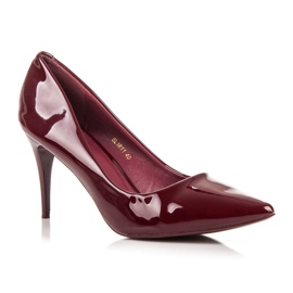 Comer Tacones lacados burdeos rojo 6