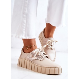 PA1 Zapatos de cuero en la plataforma de hipnosis beige 3