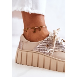 PA1 Zapatos de cuero en la plataforma de hipnosis beige 5