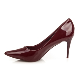 Comer Tacones lacados burdeos rojo 3