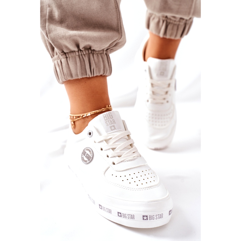 Zapatillas de cuero On The Big Star II274075 Platform White blanco 3