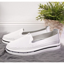 Zapatos de piel calados Filippo W PAW342 blanco 2