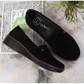 Zapatos de piel con cuña Filippo W PAW343A negro 3