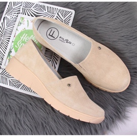 Zapatos de piel con cuña Filippo W PAW343B beige 3