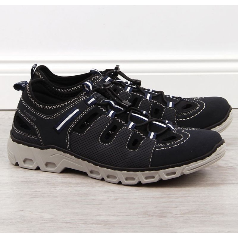 Zapatos de piel Rieker M RKR510 azul marino 1